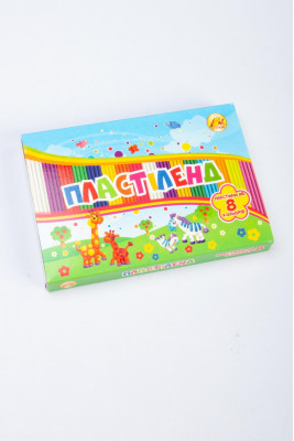 Пластилін 8 кольорів, 160 г, Тетрада